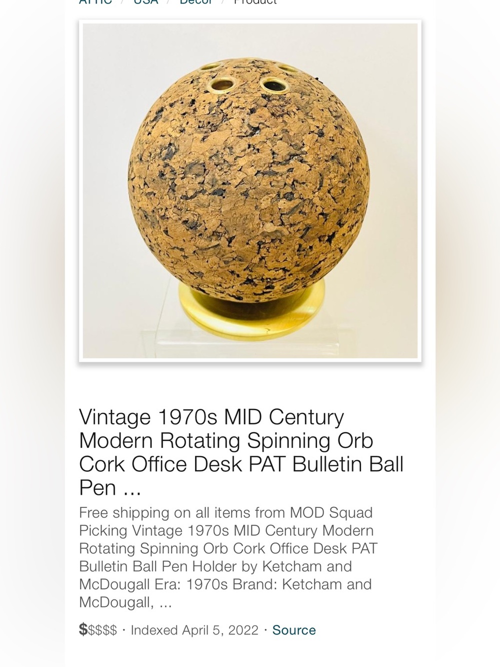 1970s Cork Pencil Globe - Picture 9 of 12
